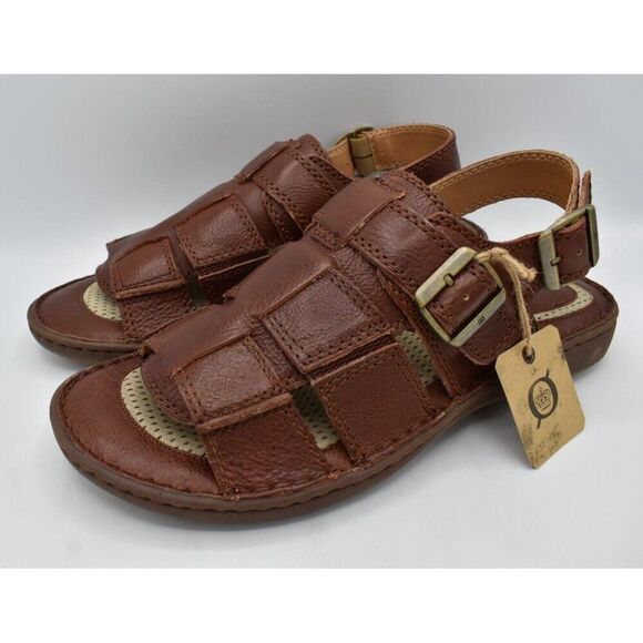 Born‎ Mens Size 13 Miguel Full Grain Leather Dark Tan Bourban Sandals Shoes main image 3